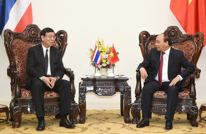 Thủ tướng Nguyễn Xuân Phúc tiếp Chủ tịch Hội đồng Lập pháp Quốc gia Vương quốc Thái Lan Pornpetch Wichitcholchai.