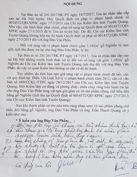 Trích biên bản làm việc ngày 9/1/2018.