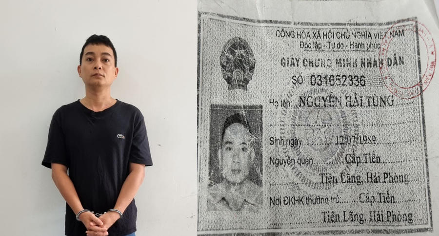 CMTND giả mang tên Nguyễn Hải Tùng của đối tượng. (Ảnh: Công an Thanh Hoá)