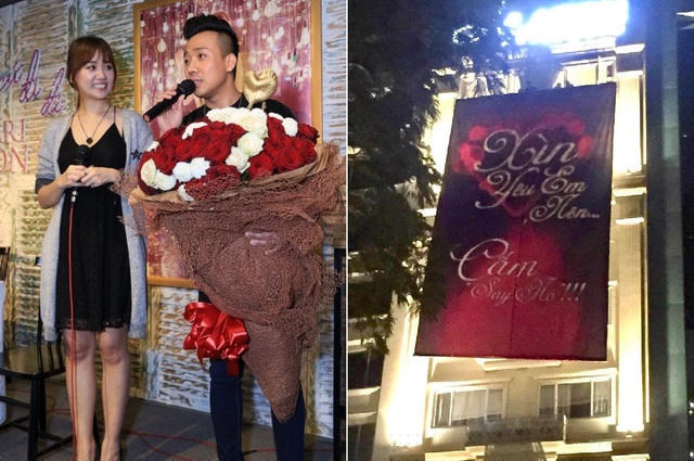 Vừa trở về từ Mỹ sau chuyến lưu diễn, Hari Won được xe đón đến địa điểm cầu hôn là một quán bar trên cao. Nữ ca sĩ gốc Hàn vẫn nghĩ rằng có lịch trình công việc cần giải quyết xong nên không hề nghi ngờ. Trong khi đó, Trấn Thành đã dày công chuẩn bị hoa, đèn LED xếp chữ và nhẫn cầu hôn Hari Won.