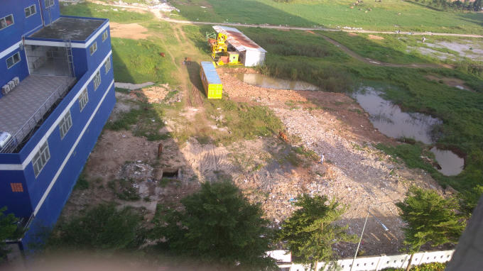 Trạm trung chuyển rác đã khởi công và tạm dừng vì kiến nghị của người dân.