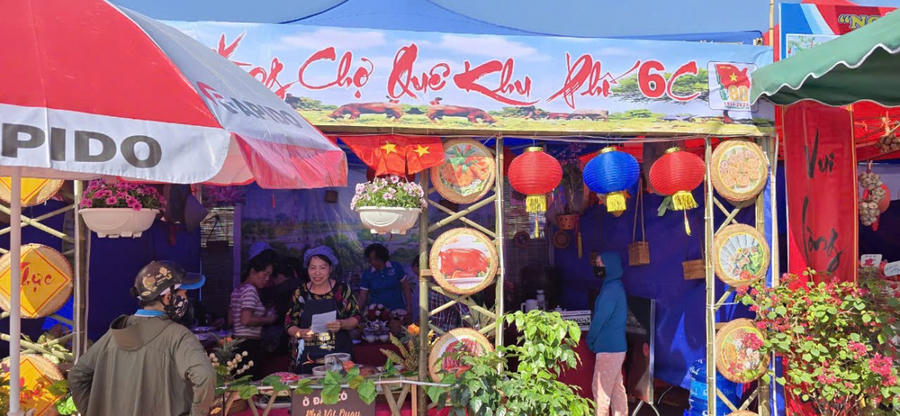 Các gian hàng chợ quê của các khu phố