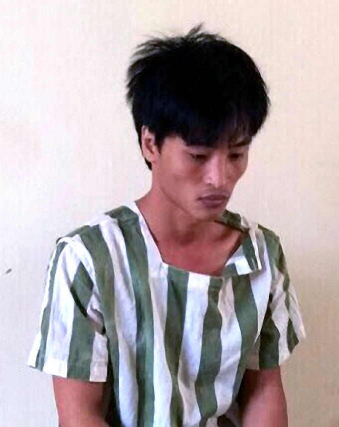 Đối tượng Vũ tại cơ quan Cảnh sát điều tra Công an huyện Chư Pah