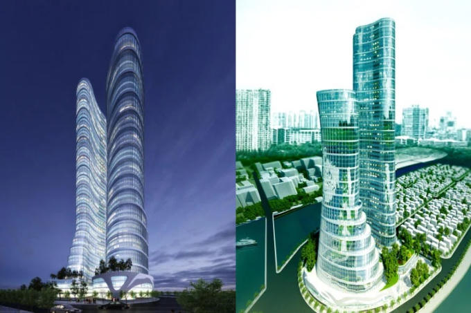 Phối cảnh tổ hợp Trung tâm thương mại, vui chơi giải trí, khách sạn 5 sao và văn phòng cho thuê tại Chợ Sắt.