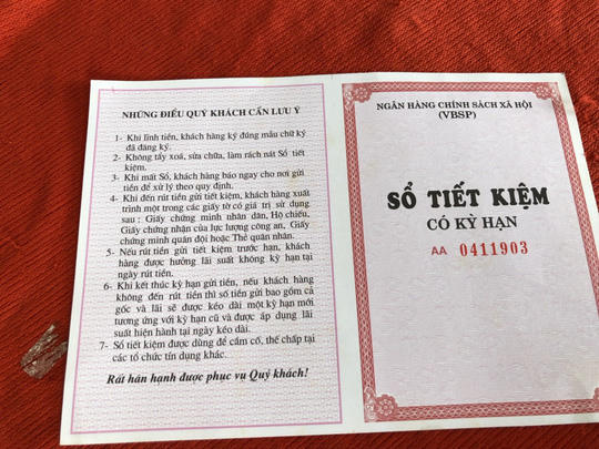 Sổ tiết kiệm đầu tiên với hơn 1,7 tỷ đồng đã được mở tại Ngân hàng Chính sách xã hội.