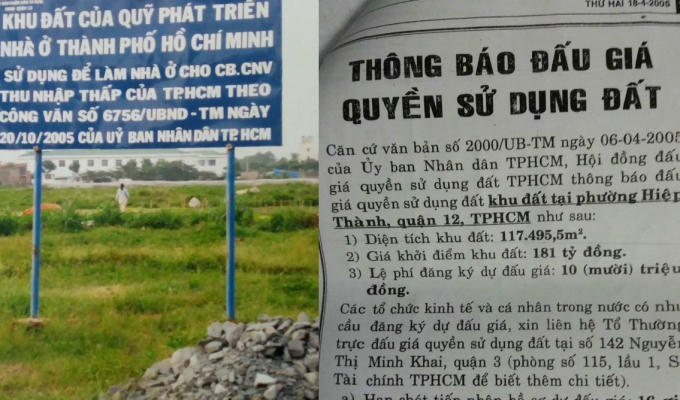 Nghịch lý thu hồi đất để xây nhà cho người có thu nhập thấp nhưng lại rao bán 181 tỷ.