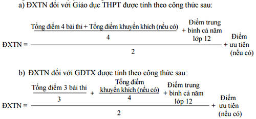 Điểm xét tốt nghiệp được lấy đến hai chữ số thập phân, do phần mềm máy tính tự động thực hiện.