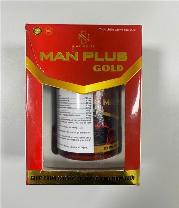 Sản phẩm thực phẩm bảo vệ sức khoẻ Man Plus Gold bị thu hồi. (Ảnh: vfa.gov.vn)