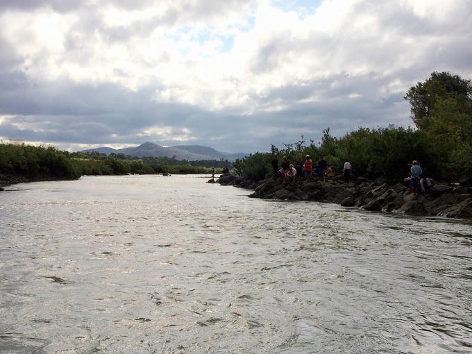 Sông Ba đoạn chảy qua xã Ia Rsươi nơi 3 em học sinh đi tắm rồi mất tích