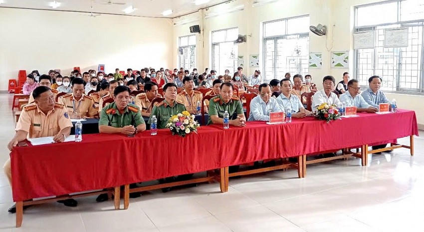 Công an tỉnh Bến Tre lần đầu tiên tổ chức kỳ thi sát hạch hạng A1. Ảnh: Đăng Khoa