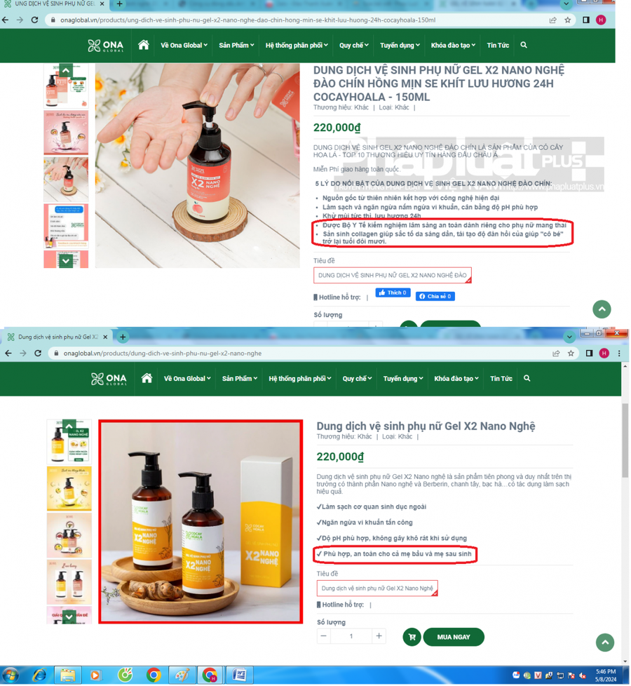 Thông tin quảng cáo trên website: https://onaglobal.vn/ đã được cơ quan có thẩm quyền phê duyệt trước khi thực hiện hay không ?Ảnh chụp màn hình