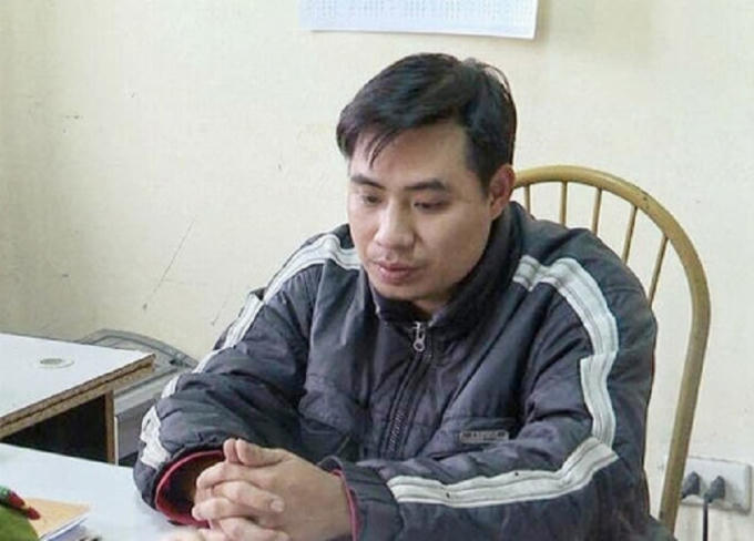 Đối tượng Nguyễn Trọng Trình tại cơ quan Công an.