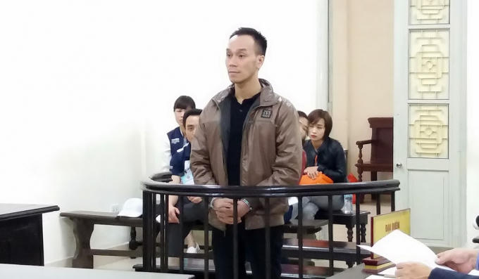 Bị cáo Nguyễn Thành Trung tại phiên tòa sơ thẩm.