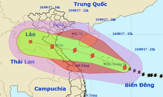 B&atilde;o số 10 c&oacute; thể giật cấp 16, s&oacute;ng t&acirc;m cao 10m
