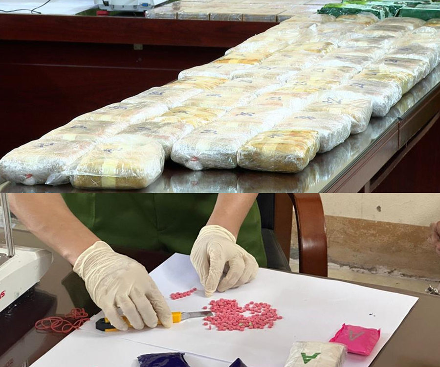 Tang vật thu giữ trong vụ án. Ảnh: Cổng thông tin điện tử Bộ Công an.