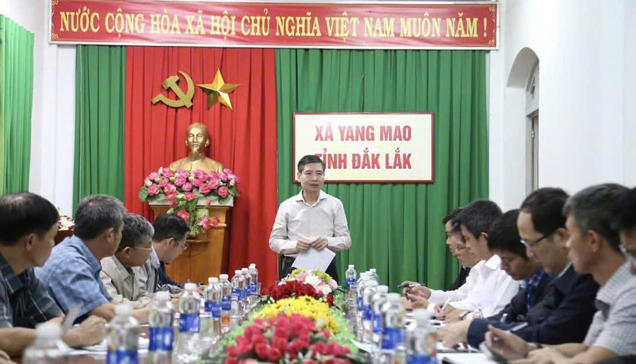 Sau khi đi kiểm tra thực tế, Chủ tịch UBND tỉnh đã họp gấp và chỉ đạo khắc phục hậu quả. Ảnh: T.H