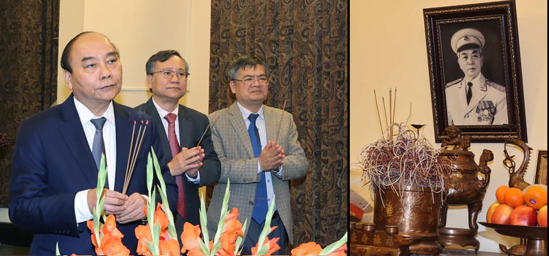 Thủ tướng Nguyễn Xuân Phúc đã tới dâng hương Đại tướng Võ Nguyên Giáp. Ảnh VGP