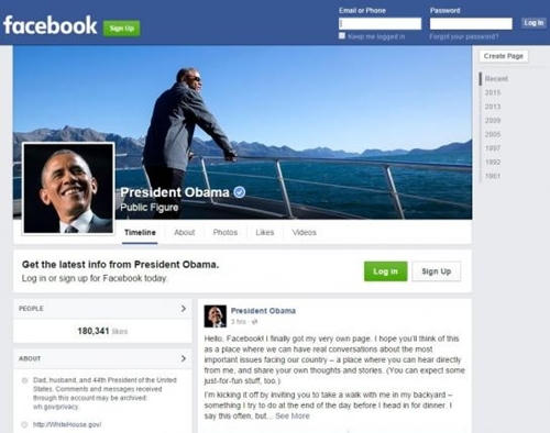 Trang Facebook cá nhân của Tổng thống Mỹ. (Ảnh: Reuters)