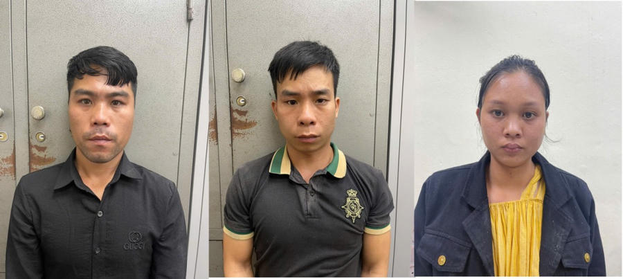 Các đối tượng tại cơ quan Công an. Ảnh: công an Quảng Ninh.