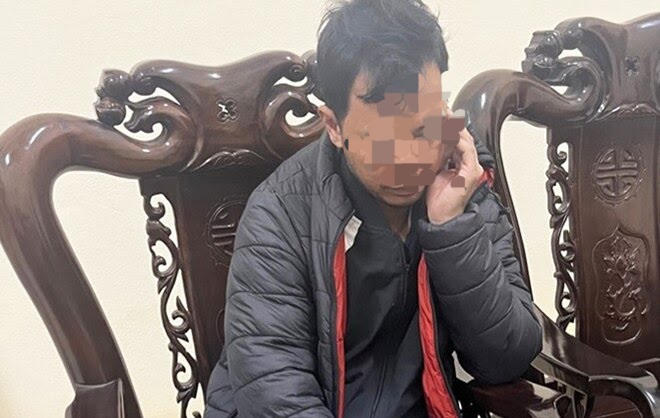 Đối tượng Nguyễn Văn Đông tại thời điểm bị bắt giữ.