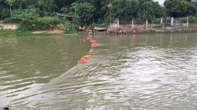 Đoạn sông 2 em gặp nạn, 1 em đã được cứu kịp thời. 1 em vẫn đang được tìm kiếm