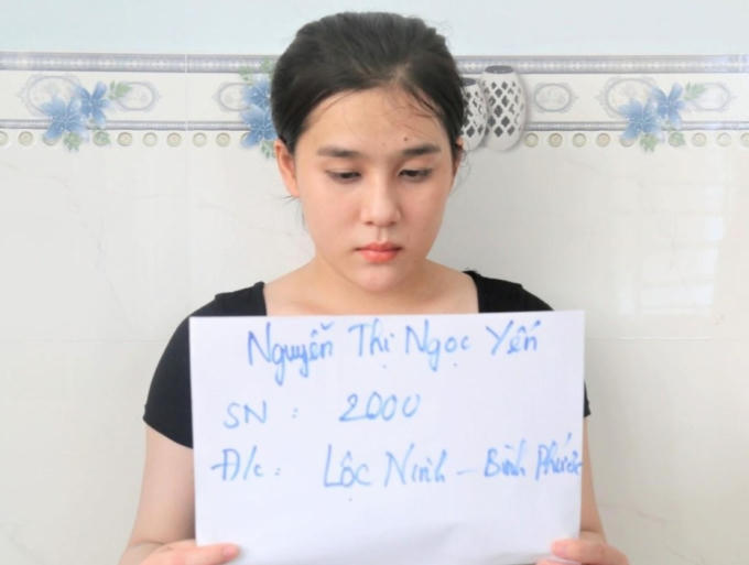 Đối tượng Yến tại cơ quan Công an.