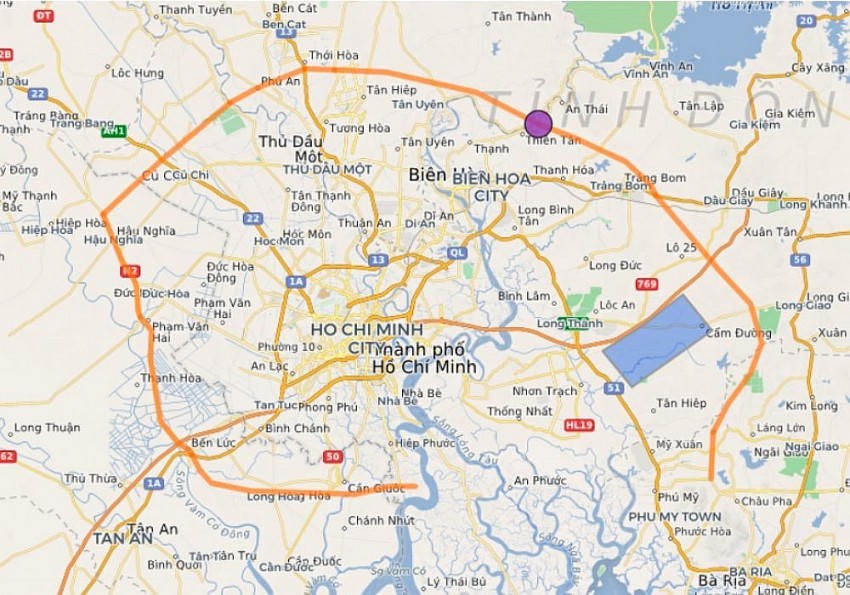 Bản đồ quy hoạch đường vành đai 4 TP Hồ Chí Minh.