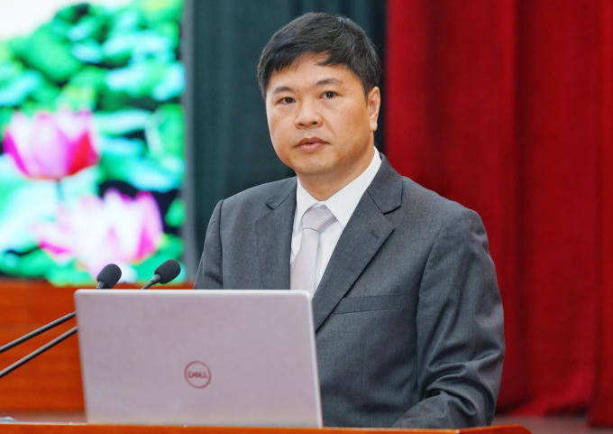 Phó Chủ tịch UBND TP Hải Phòng Hoàng Minh Cường phát biểu tại hội nghị.