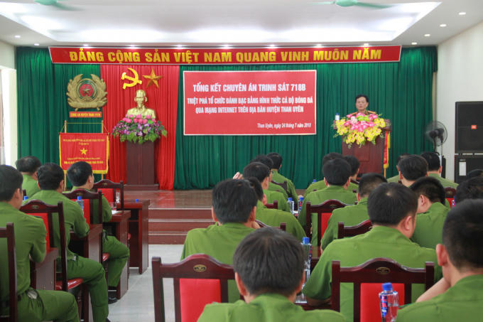 Đồng chí Đại tá Lê Đình Minh - Trưởng Ban chuyên án tổng kết kết quả chuyên án