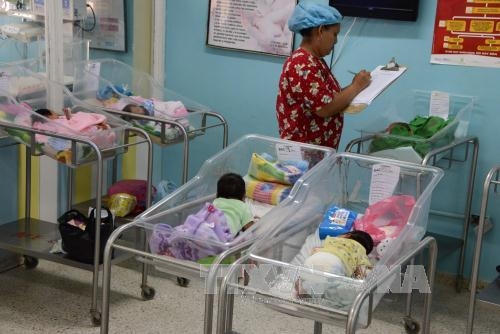 Trẻ sơ sinh tại bệnh viện ở Choluteca, cách Tegucigalpa 130km về phía nam ngày 28/7. Ảnh: AFP/TTXVN