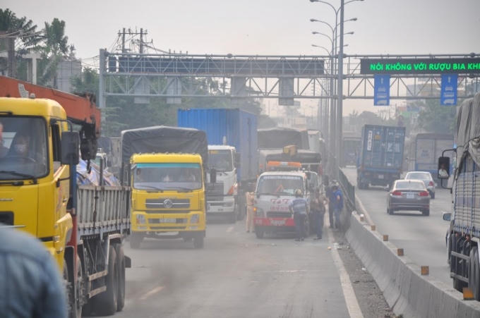 Hiện trường vụ TNGT.