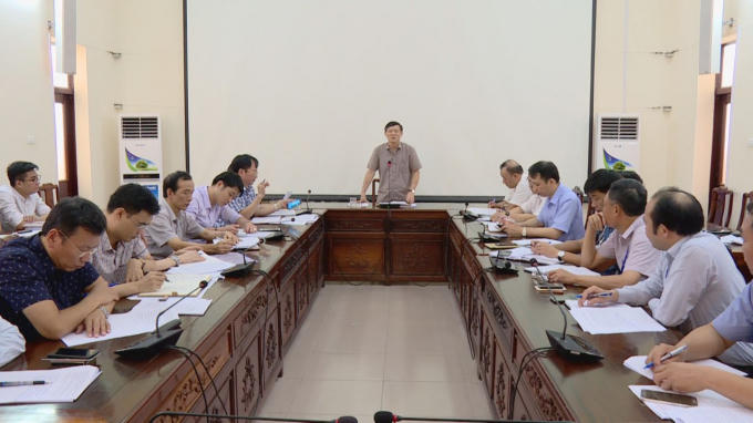 Buổi họp chỉ đạo kiểm điểm tiến độ các dự án BT. (Ảnh bacninh.gov.vn)