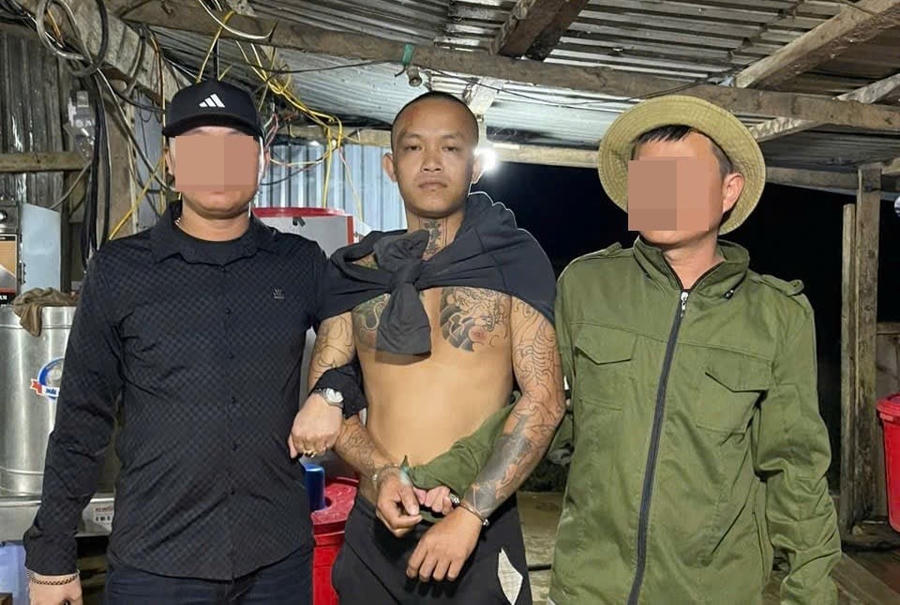 Đối tượng truy nã nguy hiểm Lý Văn Sang bị bắt giữ - Ảnh Công an TP Đà Nẵng.