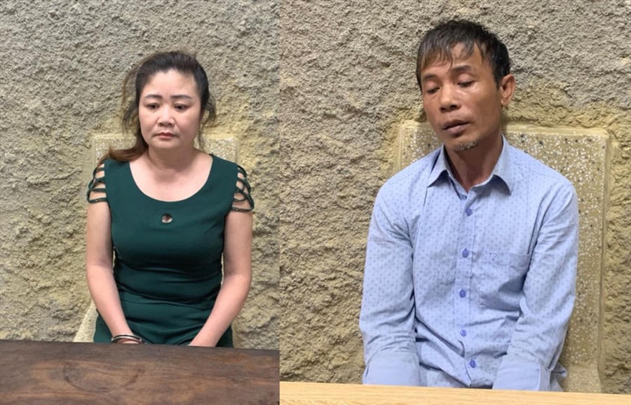 Vợ chồng Thơm - Hiền tại cơ quan Công an.