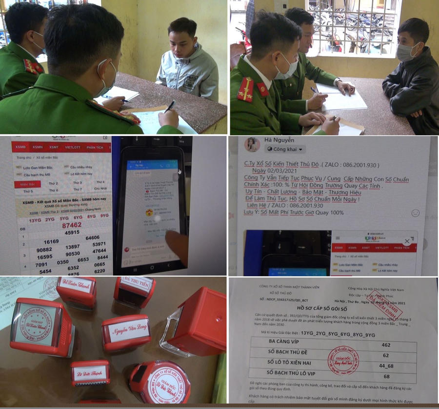 Đối tượng Trần Nhật Duật, Trần Đình Phúc khai nhận tại cơ quan điều tra và con dấu giả, bảng số lô, đề đã được chỉnh sửa, thông tin giả mạo các đối tượng đưa lên mạng