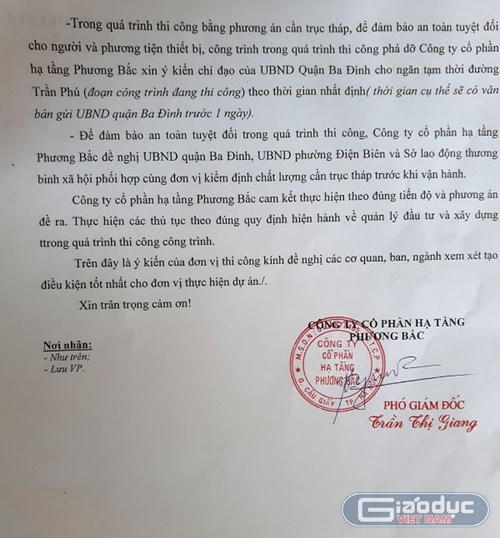 Kiến nghị của Công ty CP Hạ tầng Phương Bắc được kiểm định cần trục tháp trước khi vận hành.