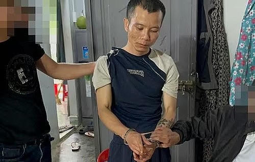 Đối tượng buôn ma tuý bị bắt giữ.
