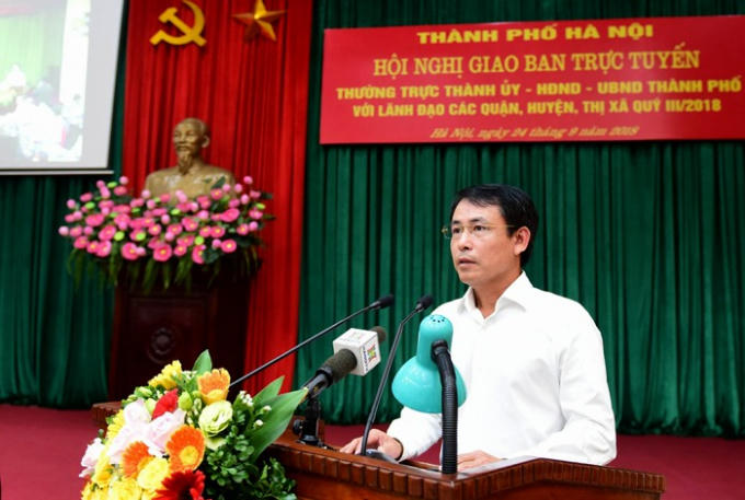 Giám đốc Sở TNMT Nguyễn Trọng Đông trình bày báo cáo của Ban Cán sự Đảng UBND TP.