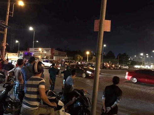 Hiện trường nơi vây bắt xe chở ma túy.