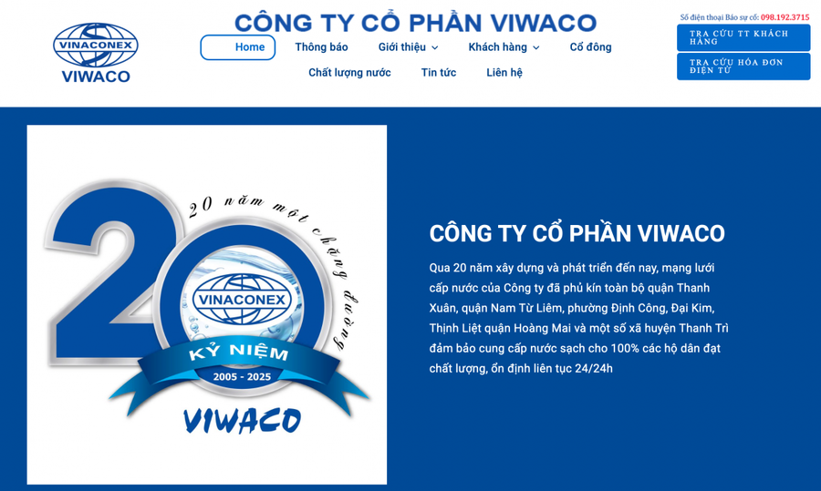 Công ty cổ phần Viwaco bị Cục thuế Hà Nội xử phạt.
