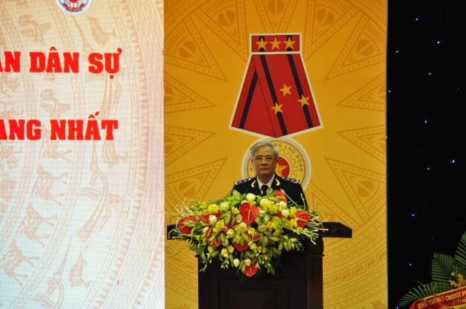 Đồng chí Hoàng Sỹ Thành Tổng cục trưởng Tổng cục THADS phát biểu tại buổi lễ.