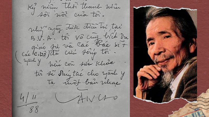 Tìm thấy bút tích nhạc sĩ Văn Cao mong muốn sáng tác cho ngành y một bản nhạc