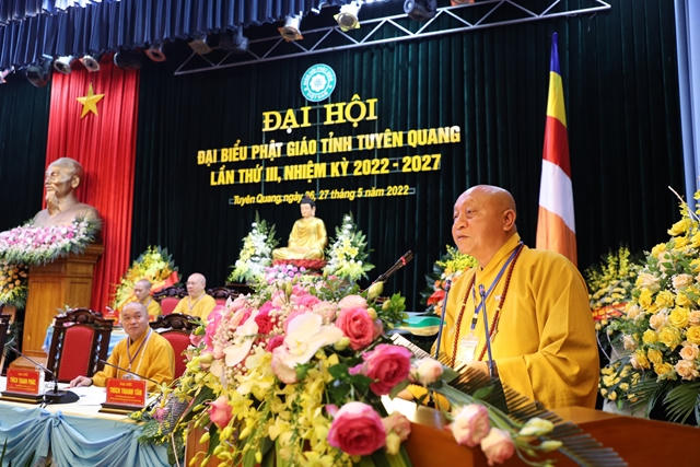 Hòa thượng Thích Gia Quang -  Phó Chủ tịch HĐTS, Trưởng BTS GHPGVN tỉnh Tuyên Quang.