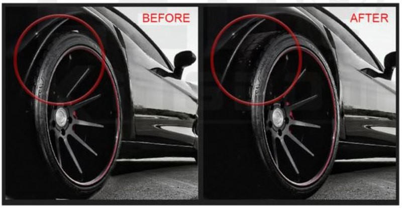 Độ Wheel Spacer sẽ khiến lốp xe thừa 1 phần ra ngoài.