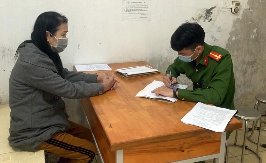 Đối tượng Lý Thị Khánh tại công an