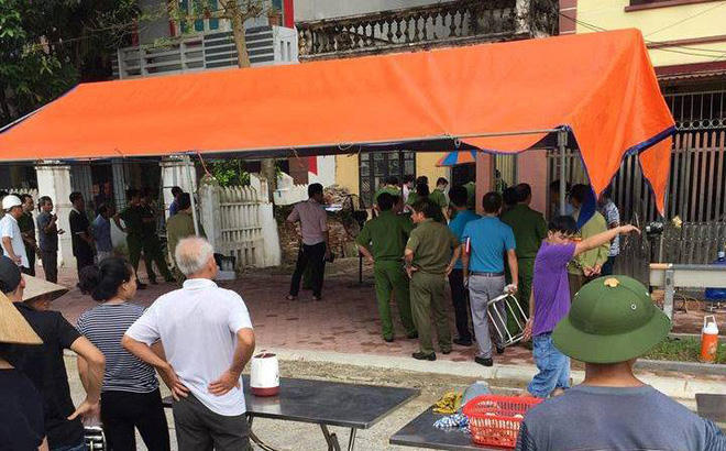Hiện trường nơi xảy ra vụ án mạng.