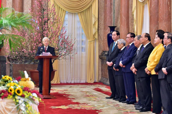 Tổng Bí thư chúc Tết lãnh đạo, nguyên lãnh đạo Đảng, Nhà nước.
