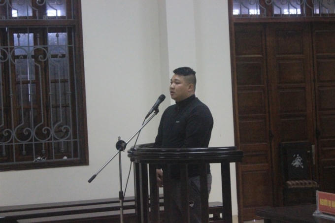 Bị cáo Vũ Hoàng Long tại phiên tòa.