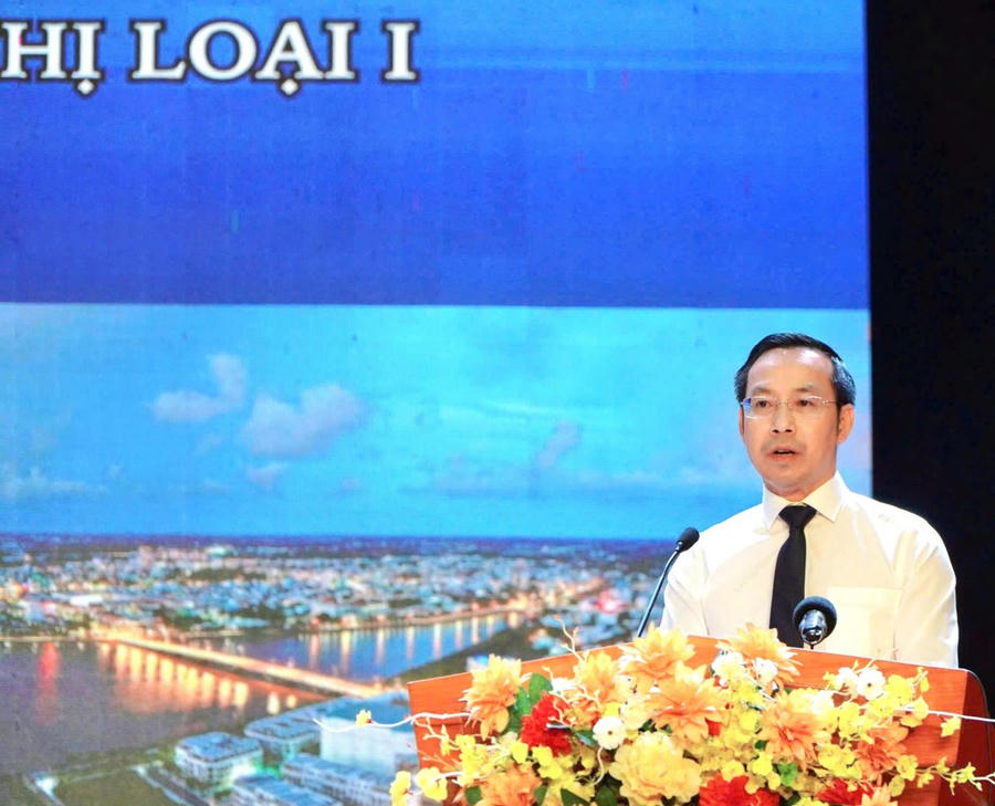 Ông Nguyễn Thanh Nhàn, Chủ tịch UBND tỉnh Kiên Giang phát biểu tại Lễ công bố quyết định.