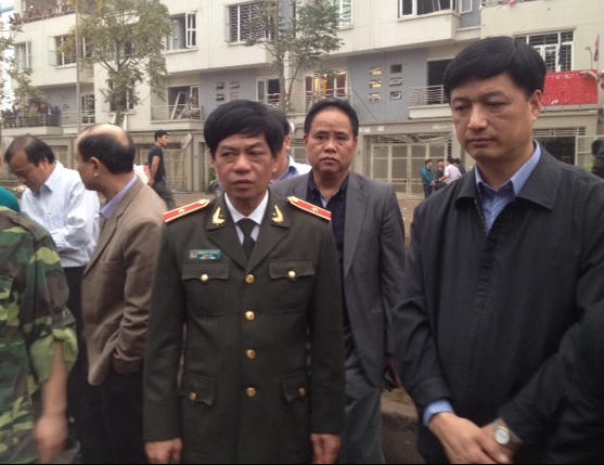 Giám đốc Công an Hà Nội tại hiện trường vụ việc (Ảnh: Dân trí).
